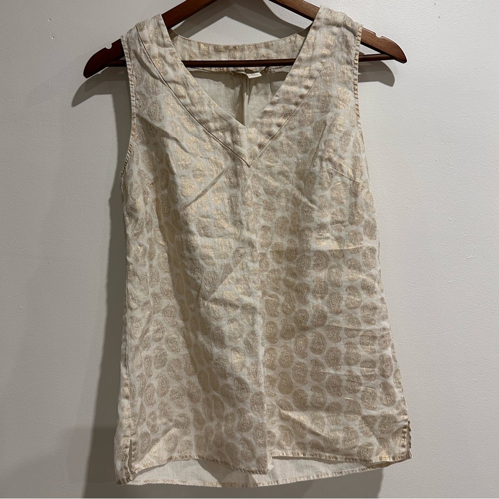 SAINT TROPEZ WEST Paisley‎ Linen Sleeveless Top